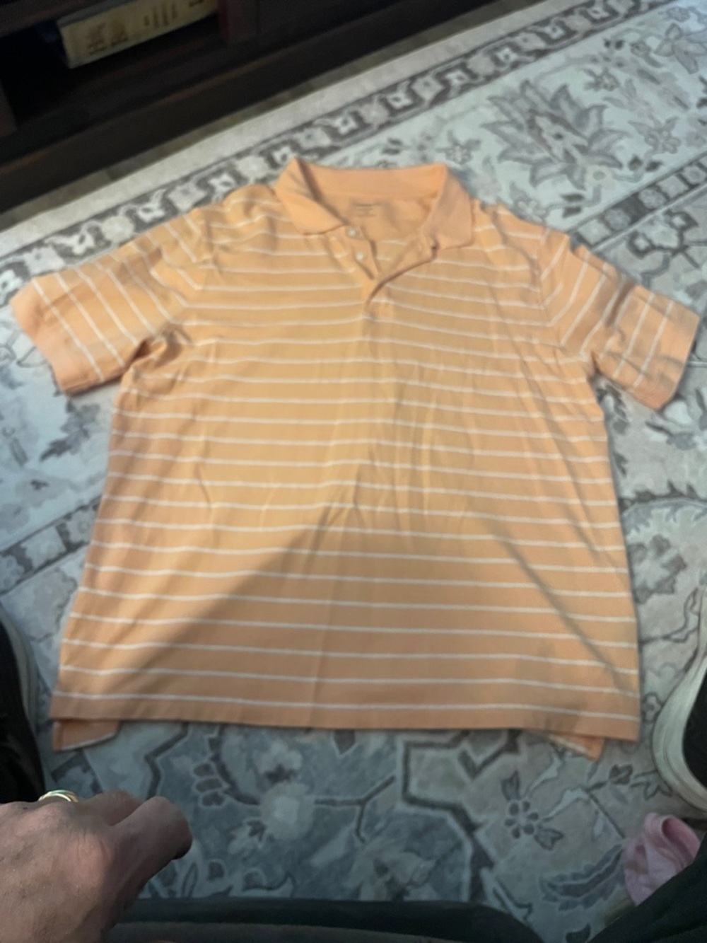 croft & barrow Peach-Striped Polo Shirt